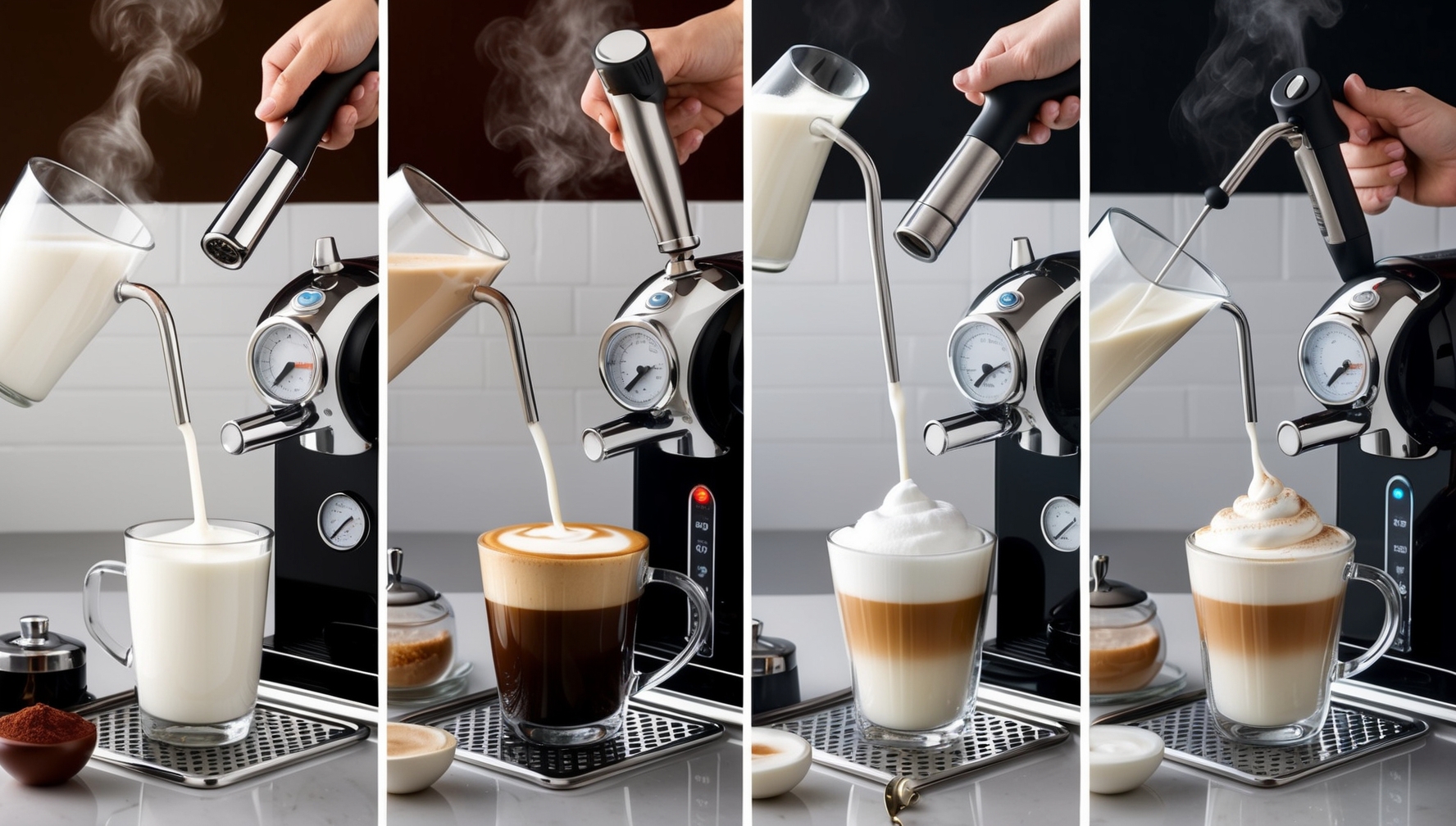 Automata kávéfőző tejhabosítás funkció - cappuccino és latte készítés